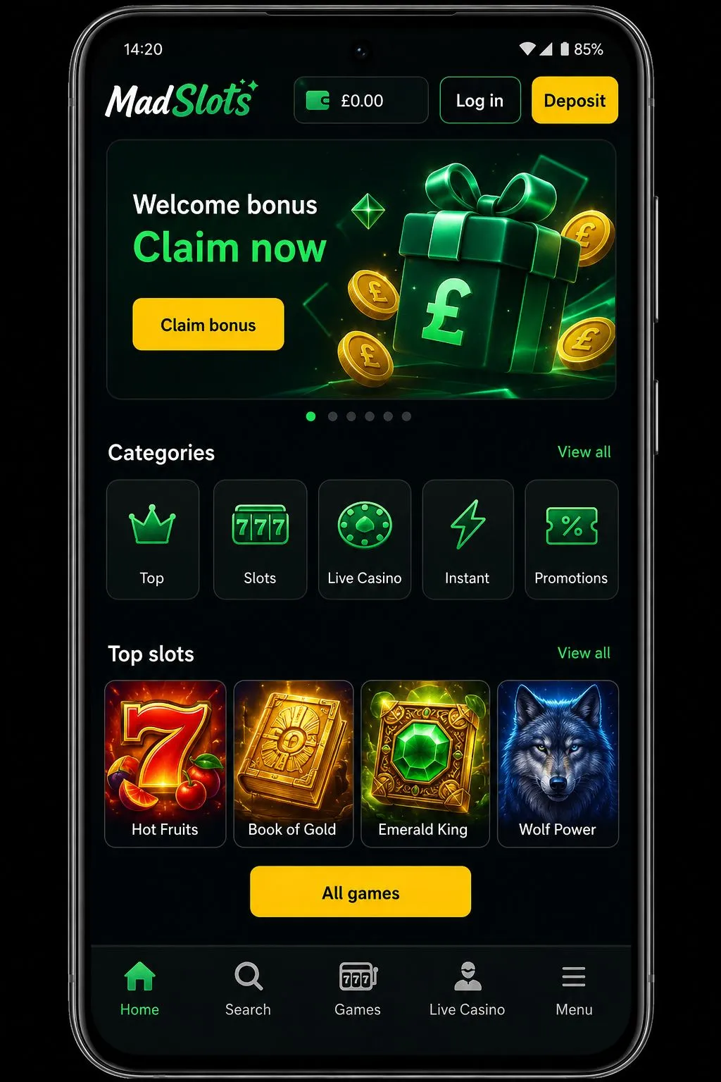Mobile casino experience Mad Slots